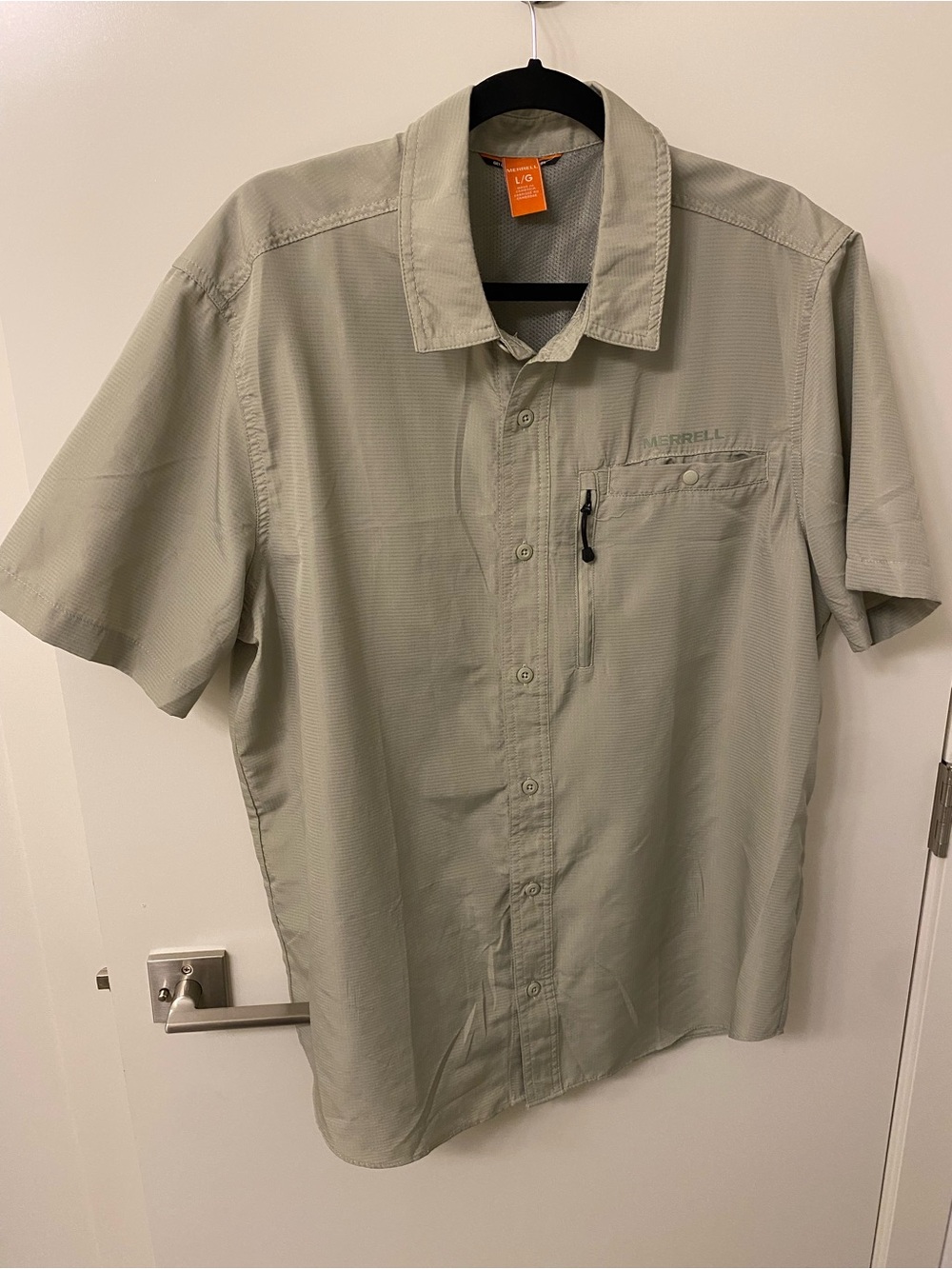 Merrell Men's Short-Sleeve Button-Up Shirt — Sage Green